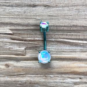Teal Illuminating Prongβ Belly Button Ring